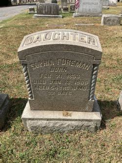 Sophia Foreman M Morial Find A Grave