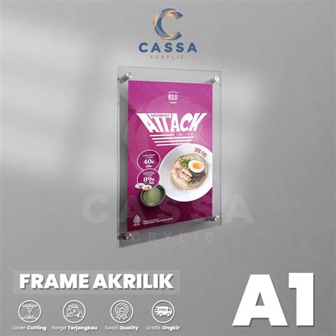 Jual Frame Dinding Akrilik Bingkai Display Poster Menu Akrilik