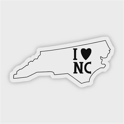 I Love North Carolina Sticker – Shrunken Head