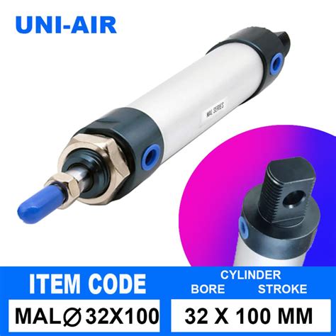 Uni Air MAL Series Pneumatic Cylinder Mini Bore 32 Mm X Stroke 100 Mm