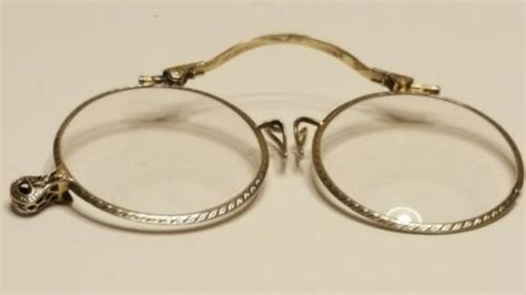 Antique 14kt White Gold Pince Nez Bifocal Spring Bridge Spectacles 71g W Glass のebay公認海外通販｜セカイモン