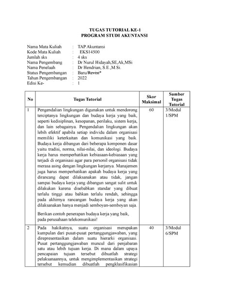 Tugas Akhir Program TAP EKSI4500 TUGAS TUTORIAL KE 1 PROGRAM STUDI