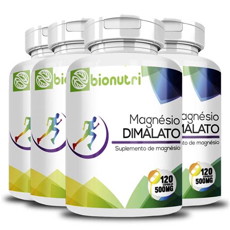 Kit 4x Magnésio Dimalato 120 Cápsulas 500Mg Bionutri Submarino