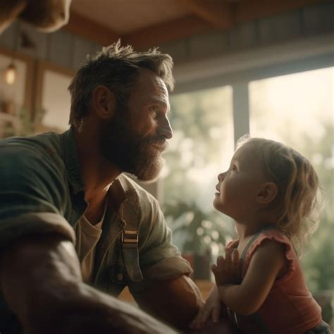 Feliz Padre De Familia Amoroso Y Su Hijo Jugando Y Abraz Ndose Al Aire