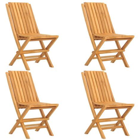 Chaises De Jardin Pliantes Pcs X X Cm Bois Massif Teck The