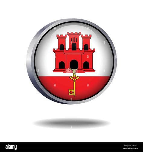 Gibraltar Flag Button Royalty Free Vector Image Stock Vector Image