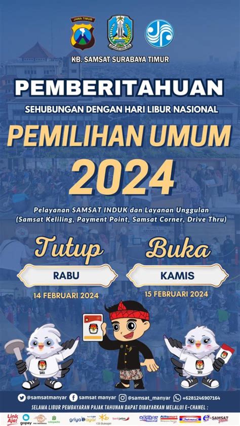 Pengumuman Hari Libur Nasional Pemilihan Umum 2024 Samsat Manyar