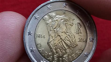 2 Euro Italy Special Collectible Coin CARABINIERI 1814 2014 YouTube