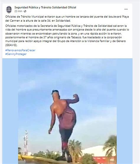 Impiden Que Un Hombre Se Aviente De Un Puente En Playa Del Carmen MCV