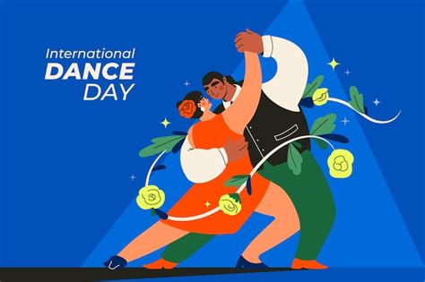 Ilustración del día internacional de la danza plana Vector Premium