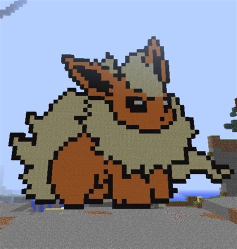 Flareon Pixel Art Minecraft Project