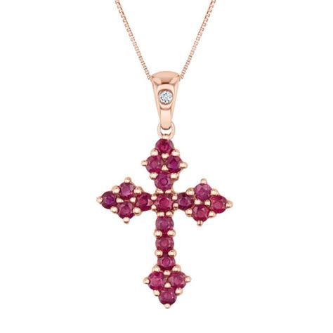 Ruby Cross Pendant Necklace Reeds Jewelers