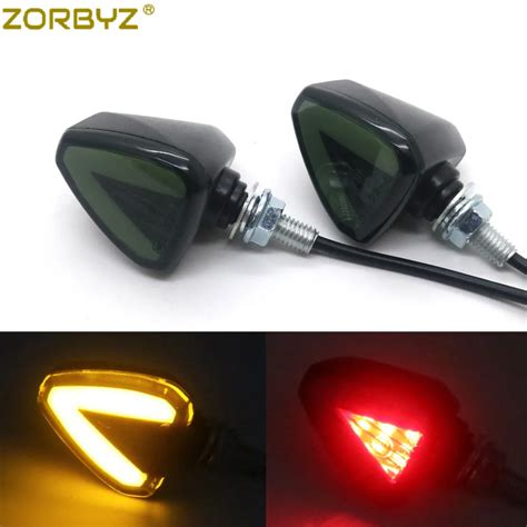 Zorbyz Universal Black Motorcycle Led Arrow Amber Lamp Rear Turn Signal