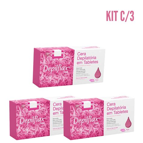 Kit 3 Cera Depilatoria Quente Rosa Mosqueta Corporal E Facial Em Barras