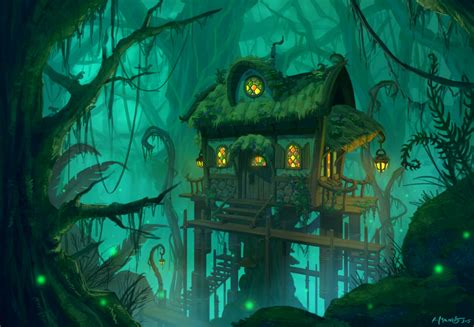 Swamp Cottage By Zanariya Forest Jungle Tree House Landscape Location