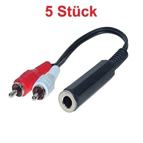 Cm Y Cinch Kabel Adapter Chinch Stecker Auf Klinke Kupplung