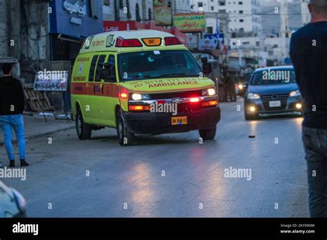 Magen David Adom ambulance transports the body of the Palestinian who ...