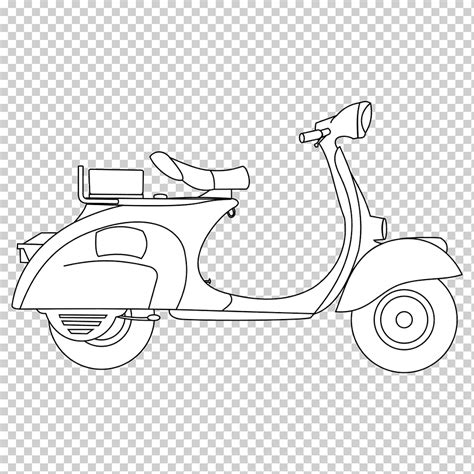 Scooter vespa motocicleta dibujo para colorear scooter ángulo blanco