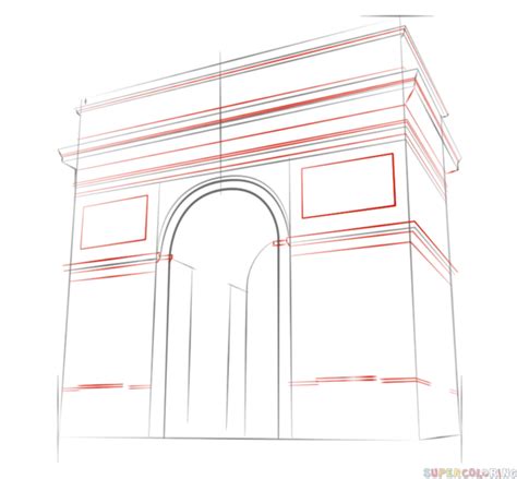 How To Draw The Arc De Triomphe Step By Step Drawing Tutorials For