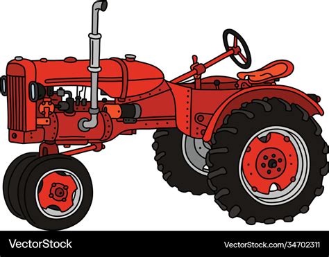 Old Red Tractor Royalty Free Vector Image VectorStock