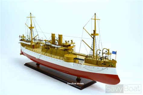 USS Maine ACR-1 US Navy Armored Cruiser Wooden Battleship Model