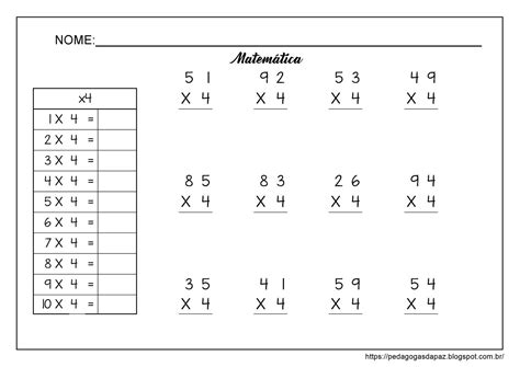 Conta De Multiplicação 5 Ano