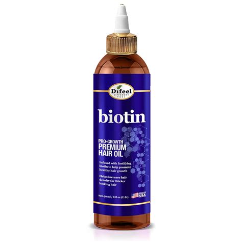 Difeel Biotin Pro Growth Premium Hair Oil 8 Oz Infused With Fortifying Biotin For