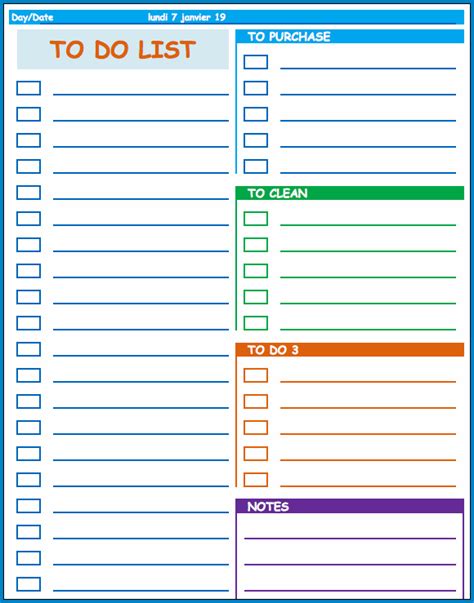 √ Free Printable To Do List Template