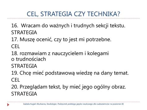 Cele Strategie Techniki Czytania Powt Rka Ppt Pobierz