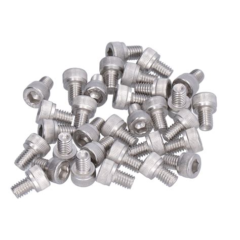 30pcs M6 Screw Bolts 304 Stainless Steel A270 Hex Socket Cap Cylinder