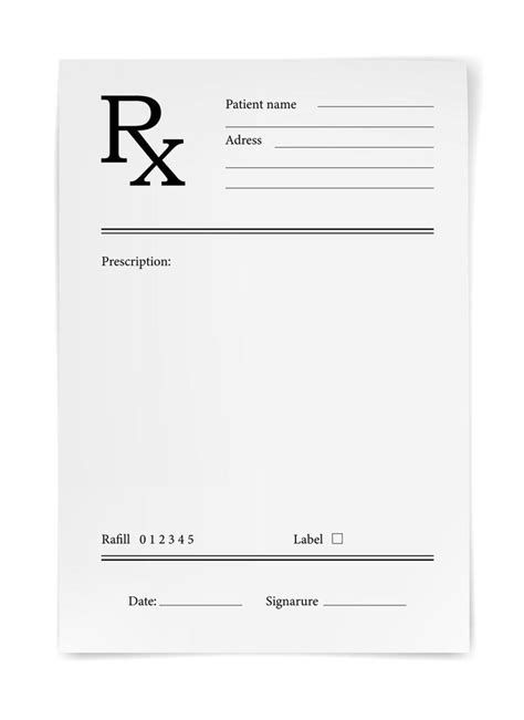 sample prescription  word template