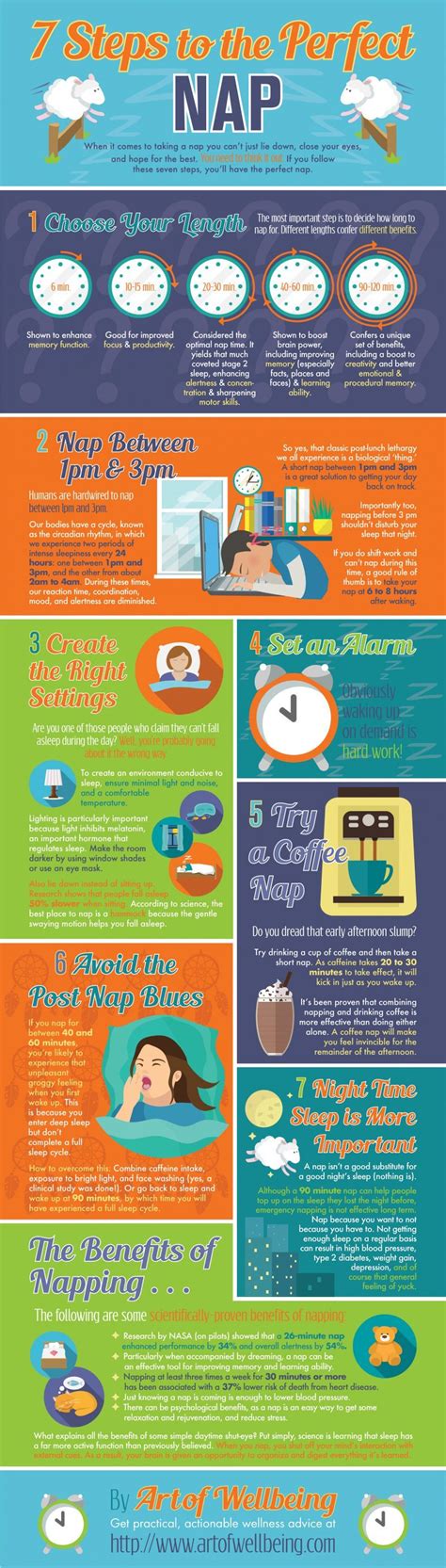 7 Steps To The Perfect Nap Infographic