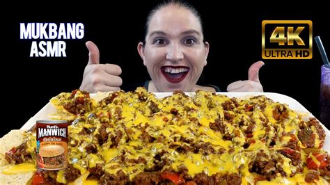 Asmr Mukbang Manwich Sloppy Joe Nachos Cheez Whiz Eating Sounds