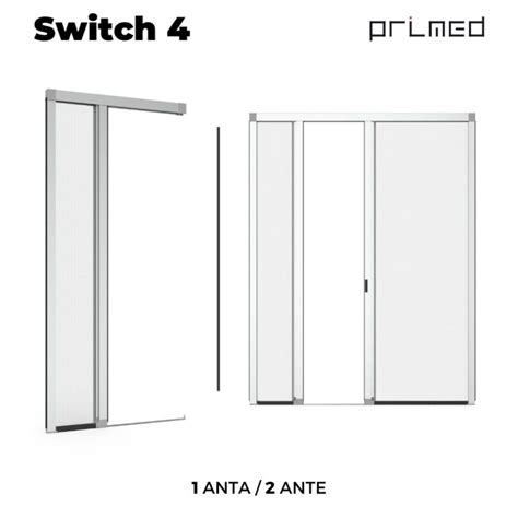 Zanzariera Primed Switch 4 Avvolgente Laterale Con Binario A Terra Alto