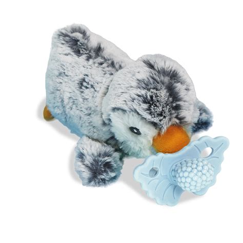 Raz Buddy Jollypop Pacifier Holder Grey Penguin Razbaby