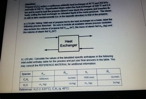 Solved Question Propane CH Enters A Continuous Adiabatic Chegg