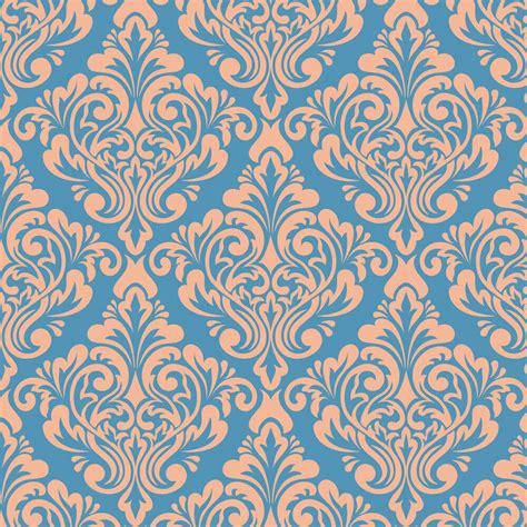 Papel de Parede Arabesco Azul e Laranja Arte Destaque Papéis de