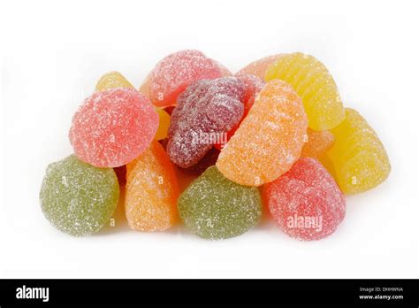 soft jellies fruit on white background Stock Photo - Alamy