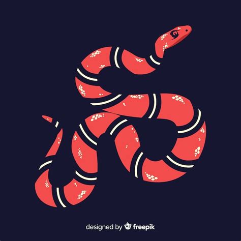 Fondo Serpiente De Coral Dibujada A Mano Vector Premium