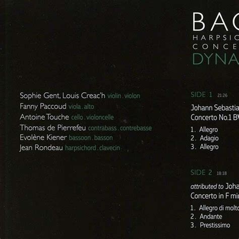 Jean Rondeau Dynastie Bach Concertos Five Concertos For Harpsichord