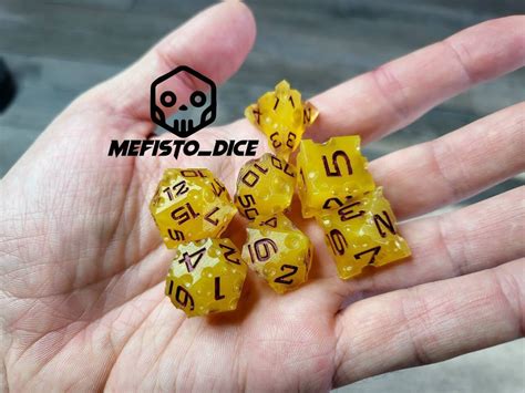 Cheese Dice Set Dnd Resin Sharp Edge D D Dice Set For Dungeons And