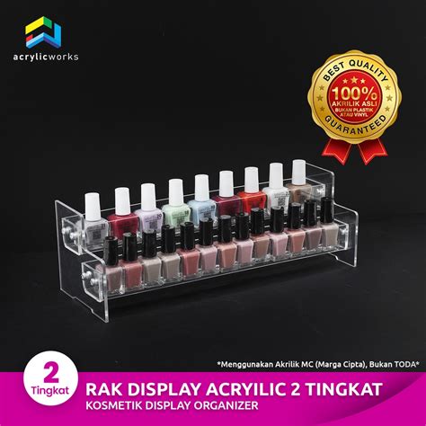 Jual Ak Acrylic Organizer Rak Tempat Lipstik Rak Tempat Kutek Tingkat