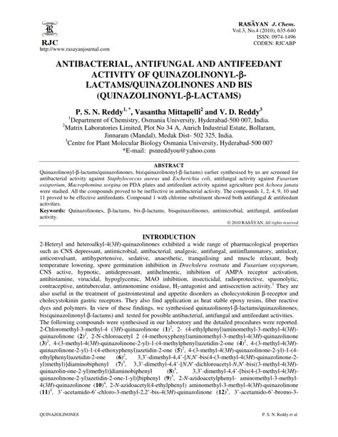 Pdf Antibacterial Antifungal And Antifeedant Activity Of