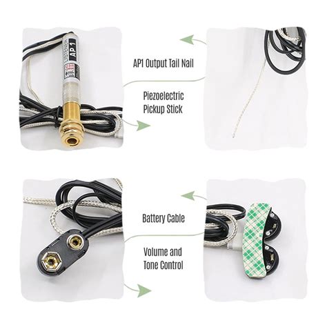 Guitar Piezo Active Pickup Pick Up Transducer With Volume And Tone