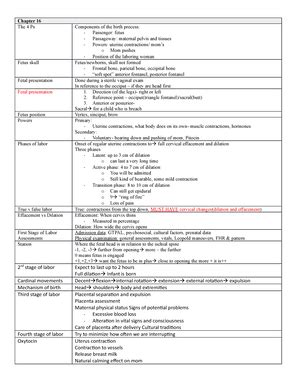 Ob Final Study Guides For Exams Labor And Birth Complications