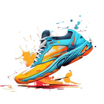 Sneaker Watercolor Painting Splashes Of Color Ai Generative Watercolor