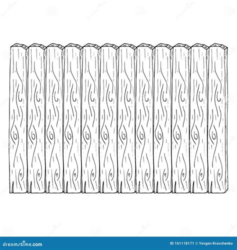 Wooden Fence. Vector Illustration of a Fence Made of Wooden Planks ...