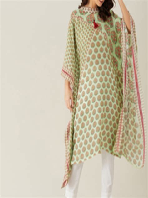 Buy The Kaftan Company Women Green Ethnic Motifs Printed Flared Sleeves