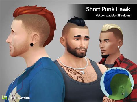 Sims 4 Hairs ~ Lumia Lover Sims Short Punk Hawk Hairstyle