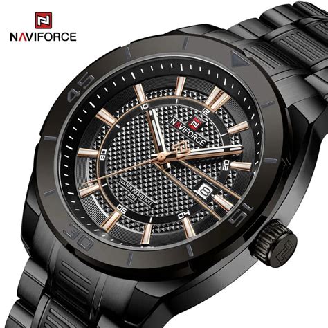 Naviforce Reloj Deportivo De Lujo Para Hombre Cron Grafo De Cuarzo